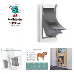 3-Flaps Pet Door for Interior and Exterior Doors, Steel Frame and Telescoping... - Picture 1 of 9