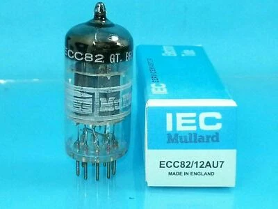 TUBO DE VACÍO MULLARD IEC 12AU7 ECC82 1967 GF2 B7C2 TECHO DIVIDIDO ÚNICO BLACKBURN Foto 1 de 4
