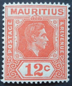 Mauritius 1942 GVI Twelve Cents p15x14 SG 257b mint - Picture 1 of 1