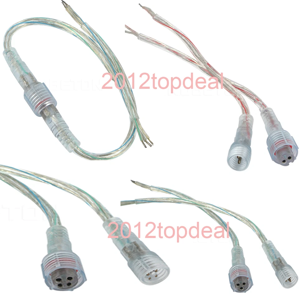 2pin 3pin 4pin Mini Waterproof LED Strip Connector Cable Male Female IP66 - Image 1 of 1