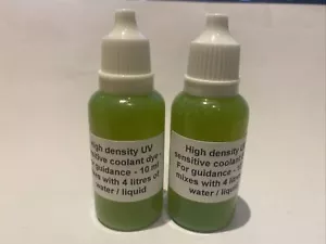 2x 20 ml tinte UV para tubería de agua de automóvil/refrigerante de automóvil detección de fugas tinte UV para refrigerante - Imagen 1 de 6