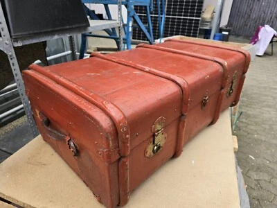 Alte und schön beschlagene Truhe Überseekoffer Reisetruhe, VINTAGE  - Bild 1 von 4