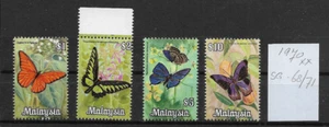 MALAYSIA @ 1970 SG 68/71 TOP WERTE SCHMETTERLINGE schöner Preis @Mal.468 - Bild 1 von 1
