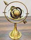 Brass Celestial Globe Armillary Globe Showpiece, Brass Armillary Sphere Decor 