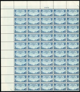 C20, Mint NH 25¢ Airmail Complete Top PL# Sheet of 50 *-* Stuart Katz - Picture 1 of 1