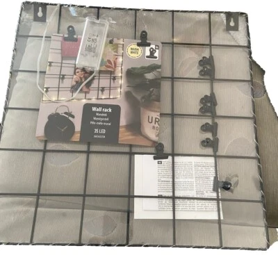 Wandgitter schwarz Metallgitter Gitterpinnwand Fotowand Memoboard Mit LED Depot - Bild 1 von 2