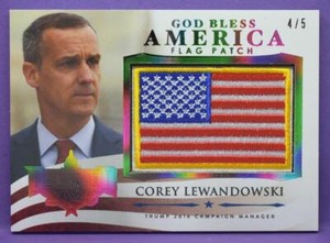Corey Lewandowski Decision 2020 RAINBOW FOIL GOD BLESS AMERICA FLAG GBA-15 # 4/5
