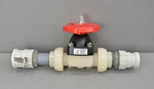 Válvula de parada manual de diafragma termoplástico termoplástico ASAHI AV PTFE 150 psi tamaño de tubería de 1 1/2 - Imagen 1 de 10