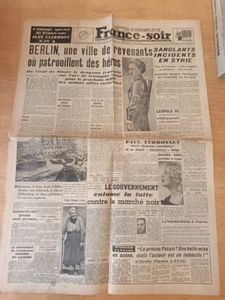 WW2 WAR 39/45 NEWSPAPER FRANCE SOIR 13 JUNE 1945 BERLIN BOHRMANN PAUL FERDONNET - Picture 1 of 1