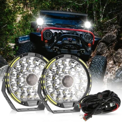 AUXBEAM 9" PULGADAS LED Faro Luz Conducción Vainas Antiniebla Para Jeep Wrangler JK JL JT Foto 1 de 4