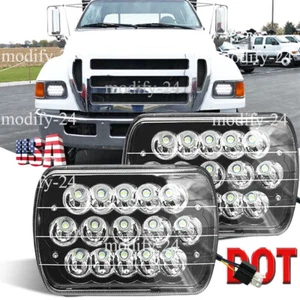 2PC 130W 7X6" 5x7'' LED Headlights fit Ford F-650 F-750 E-150 E-250 F-250 F-350 - Picture 1 of 13