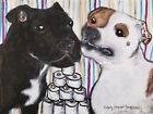 STAFFORDSHIRE BULL TERRIER TP Hoard dog wall art artist PRINT 5x7 impressionism