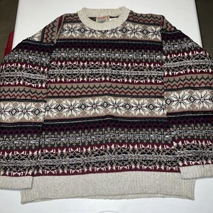 Vintage Adirondack By Savile Row Size Large Nordic Cotton Crew neck Sweater USA - Picture 1 of 6