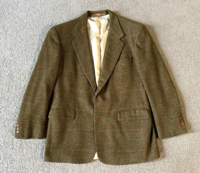 Blazer Abrigo Deportivo de Lana a Cuadros Hertling Neiman Marcus Para Hombre - Talla 42R De Colección Foto 1 de 4