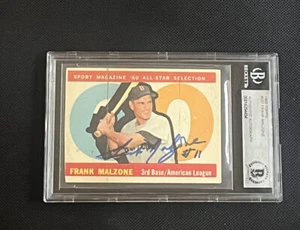 FRANK MALZONE 1960 TOPPS ALL STAR SIGNED AUTOGRAPHED CARD BECKETT BAS AUTHENTIC - Picture 1 of 2