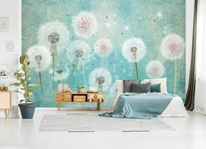 3D White Dandelion G2209 Wallpaper Wall Murals Removable Self-adhesive Erin - Picture 1 of 11
