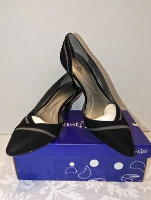 Zapatos de salón para mujer East 5th EF Denny punta tacón gamuza negro/gris talla 10M Foto 1 de 4