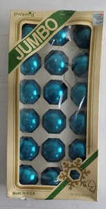 Vintage Pyramide Jumbo 18er Set blau Glas Weihnachtsschmuck - Bild 1 von 9