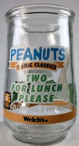 Vintage Jelly Jar Peanuts Cómic Clásico Dos Para Almuerzo Por Favor #6 Snoopy & Charlie - Imagen 1 de 7