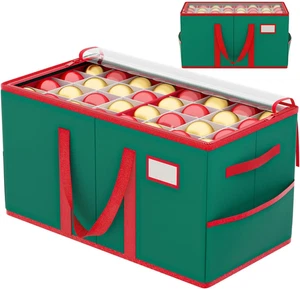 Weihnachtsschmuck Aufbewahrungsbox mit verstellbaren Trennwänden grün Ornament Aufbewahrung C - Bild 1 von 8