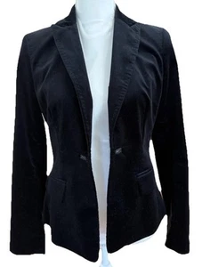 NEW! Ann Taylor Loft Women Short Velvet Blazer Size 6 P Black Steampunk Glam NWT - Picture 1 of 15