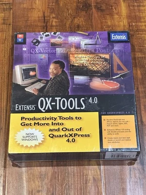 Rare Vintage 1998 Extensis QX-Tools 4.0 Mac PC for QuarkXPress - New & Sealed - Image 1 of 4