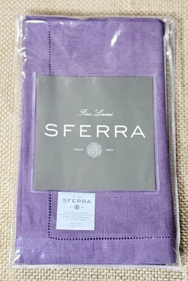 Комплект обеденных салфеток Sferra Festival сиреневые фиолетовые льняные стежки на кромке 4 20x20 дюймов Европа - Изображение 1 из 4