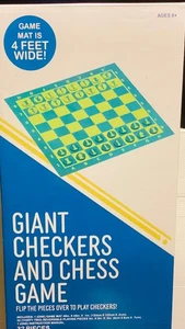 “Giant 4ft Checkers  & Chess Game- Jumbo Floor Mat Set for Kids & Family” - Picture 1 of 2