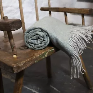 100% Wool British Made Tweed Fabric Blanket Sofa Throw *Made In Yorkshire - Picture 1 of 10