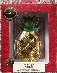 2020 Hallmark Premium Red Box Tree Ornament Metal Pineapple - NEU - Bild 1 von 7