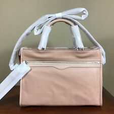 Rebecca Minkoff Bedford Pebbled Leather Top Zip Satchel Doe Pink Silver $348 NWT