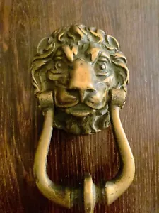 Antique Brass Lionshead Door Knocker. 5.25 X 3. No Hardware included - Picture 1 of 8