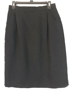 Falda Karen Scott Talla 12 Negra Hasta la Rodilla Bolsillos Elástico Plisado Lápiz Nueva con Etiquetas Foto 1 de 4