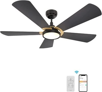 5 Blade Smart Ceiling Fan with Lights, 10-speed Ceiling Fan Works with Remote  - Image 1 of 4