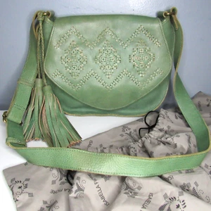 Isabella Fiore Handtasche Schultertasche Klappe Aqua-Grün Lederstich Staubbeutel Boho - Bild 1 von 24