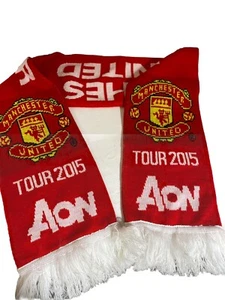 Bufanda Manchester United Tour Oficial 2015 AON Silenciador Acrílico Usado en Excelente Condición Fútbol - Imagen 1 de 16