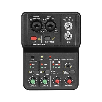 Professional USB Audio Interface +48V   fr Recording Podcasting Q5E9 - Image 1 of 4