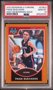 2023 Paige Bueckers Bowman Chrome R/C Gold Refractor PSA 10 # 32/50 07B23 POP 2 - Picture 1 of 2
