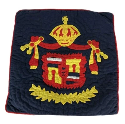 Spain Flag Decorative Pillow Case Quilted Hand Made Blue 16"x16" - Image 1 of 4