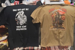 Y2K MILITARY AFGHANISTAN WAR T SHIRTS GRIM REAPER K9 & BEWARE OF MINES XL USA - Picture 1 of 13
