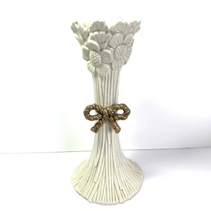 Fitz And Floyd Daisy Boy Candlestick 1975 Brown Rope Bow 9 3/4" Mid Century - Picture 1 of 10