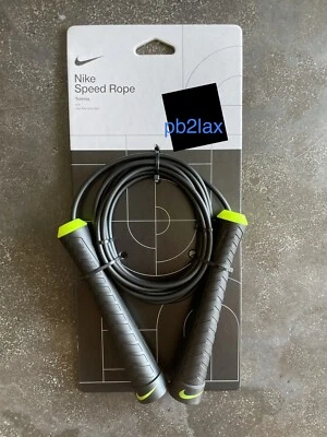 Cuerda de velocidad Nike para entrenamiento cuerda de 9 pies ajustable negra con neón Volt-¡NUEVA! Foto 1 de 2