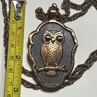 Vintage Bell Trading Post Solid Copper Owl Pendant Necklace BL
