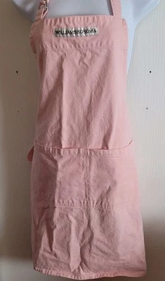 Williams Sonoma Apron Chef 27x36 Pink 100% Cotton Adjustable Pockets Minimalist  - Image 1 of 4