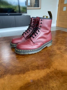 Dr. Martens 1460 Cherry Red Leather Boots UK Size 7 – 8 Eye - Picture 1 of 9