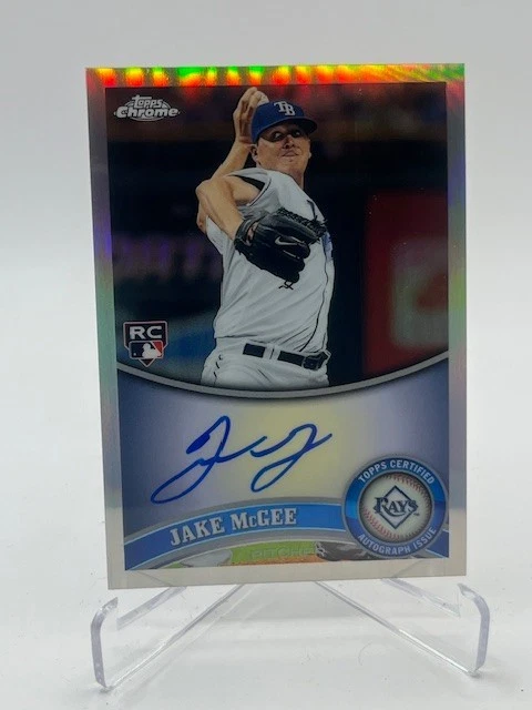 Topps 2011 cromo Jake Mcgee RC refractor automático #D 364/499 rayos SP. Foto 1 de 1