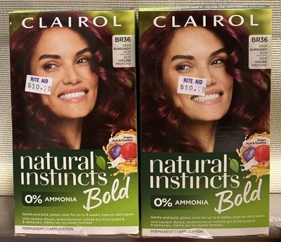 2 Clairol Natural Instincts Bold Permanent Hair Dye, BR36 Deep Burgundy Acai - Image 1 of 2