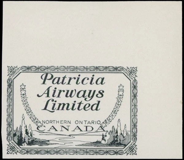 1928, CANADA-AIR POST, PATRICIA AIRWAYS, IMPERF ДОКАЗАТЕЛЬСТВО БЕЗ САМОЛЕТА, U. #CL43P - Изображение 1 из 1