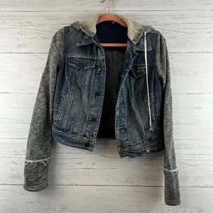 Free People Hoodie-Jacke blau Denim und grau Größe XS - Bild 1 von 9