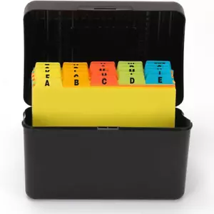 3x5 Index Card Holder Organizer with Dividers Plastic Index Flash Card Box - Picture 1 of 11